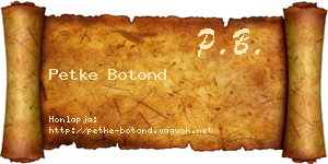 Petke Botond névjegykártya